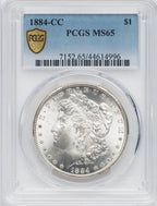 1884-CC Morgan Silver Dollar PCGS MS65