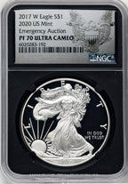2017-W S$1 Silver Eagle NGC PF70