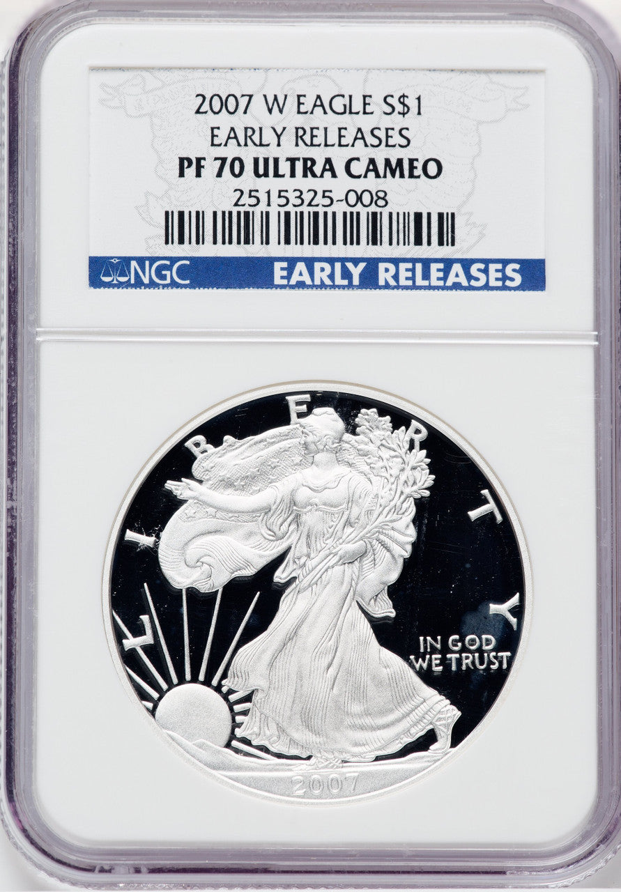 2007-W S$1 Silver Eagle First Strike NGC PF70