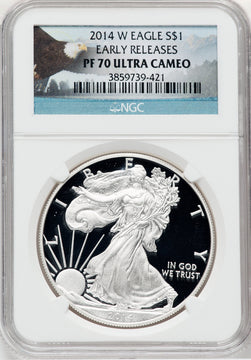 2014-W S$1 Silver Eagle First Strike NGC PF70