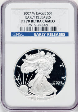 2007-W S$1 Silver Eagle First Strike NGC PF70