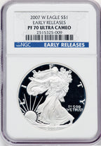 2007-W S$1 Silver Eagle First Strike NGC PF70