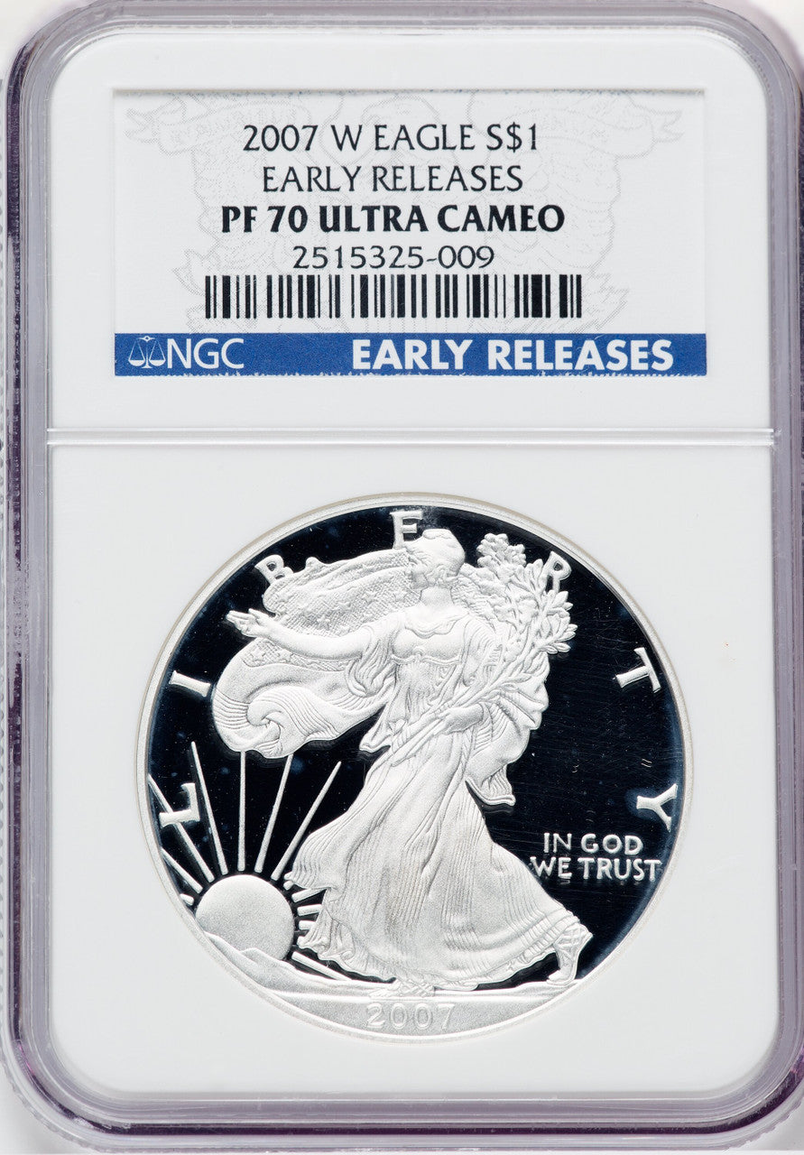 2007-W S$1 Silver Eagle First Strike NGC PF70