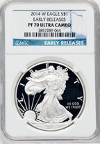 2014-W S$1 Silver Eagle First Strike NGC PF70