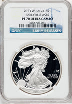2013-W S$1 Silver Eagle First Strike NGC PF70