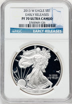 2013-W S$1 Silver Eagle First Strike NGC PF70