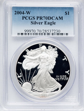 2004-W S$1 Silver Eagle PCGS PR70