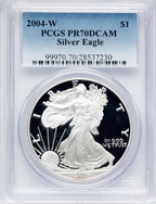 2004-W S$1 Silver Eagle PCGS PR70