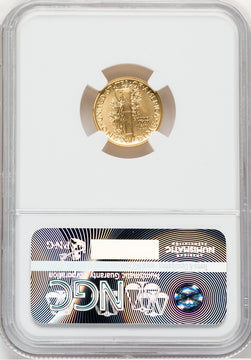 2016-W 10C Mercury Dime Gold 100th Anniversary First Strike SP NGC MS70