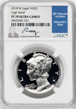 2018-W $25 Palladium High Relief NGC PF70 Ed Moy