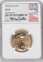 1998 $25 Half-Ounce Gold Eagle Mike Castle NGC MS70 (757140059)