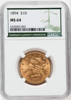 1894 $10 Liberty Eagle NGC MS64