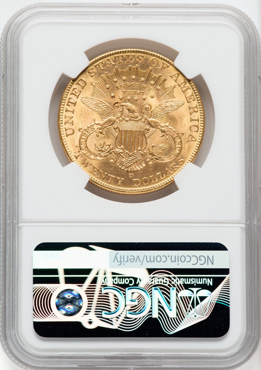 1907-D $20 Liberty Double Gold Eagle Green Label NGC MS64