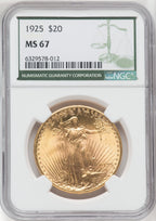 1925 $20 Saint-Gaudens Double Eagle NGC MS67