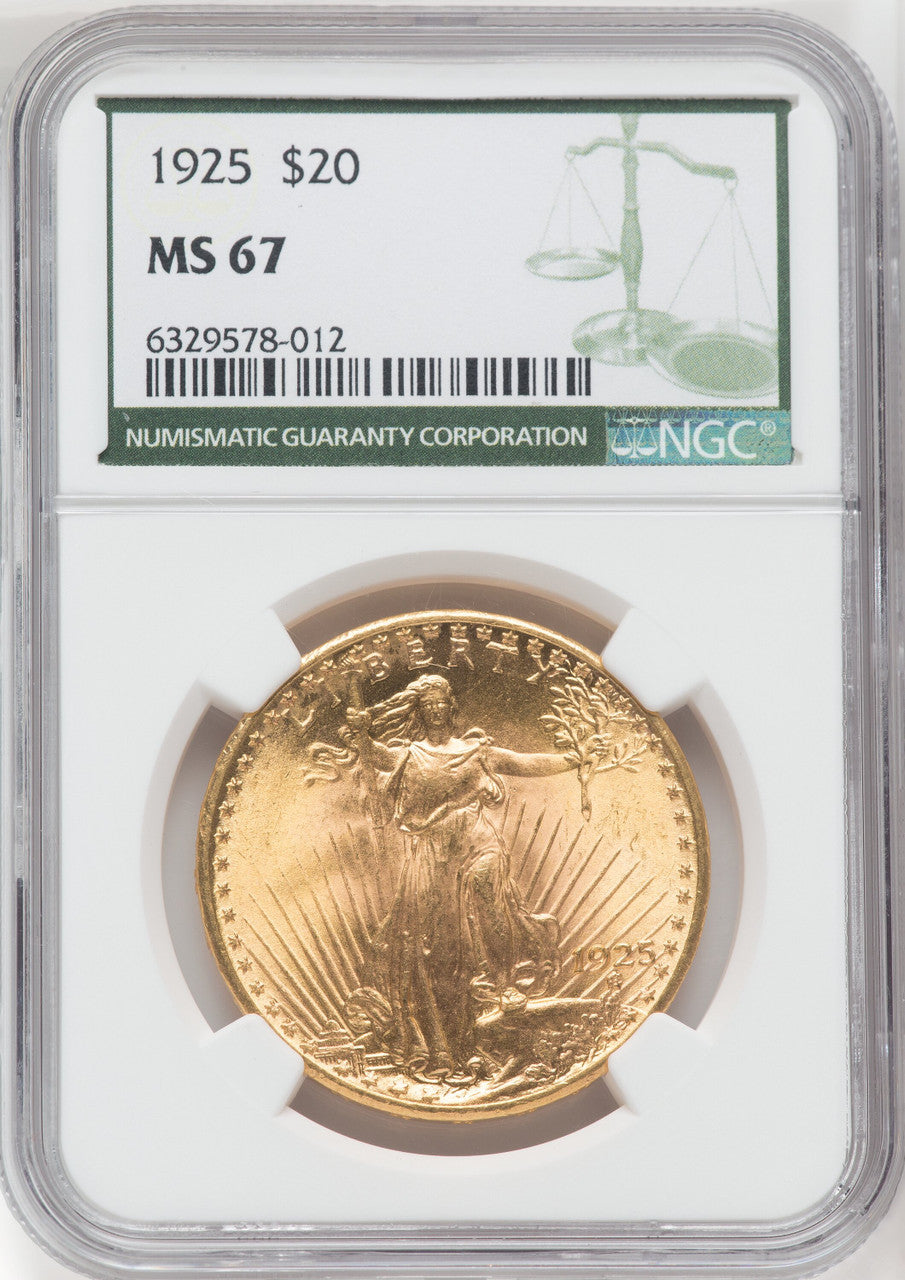1925 $20 Saint-Gaudens Double Eagle NGC MS67