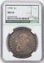 1799 S$1 7x6 Stars Early Dollar NGC MS63