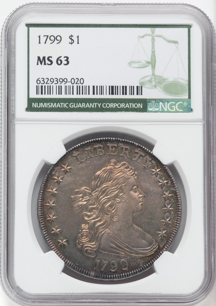 1799 S$1 7x6 Stars Early Dollar NGC MS63