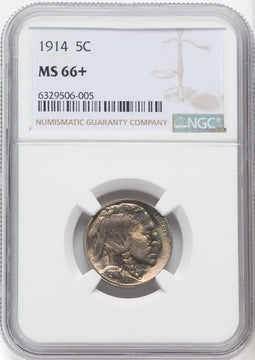 1914 5C NGC Plus Buffalo Nickel NGC MS66+