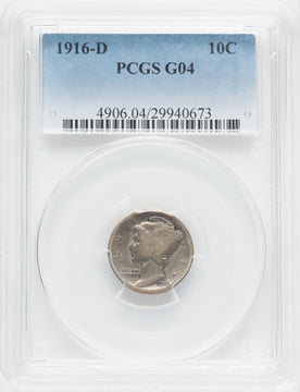 1916-D 10C Mercury Dime PCGS G4