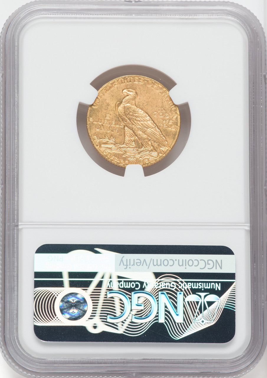1909-D $5 Green Label Indian Half Eagle NGC MS64+