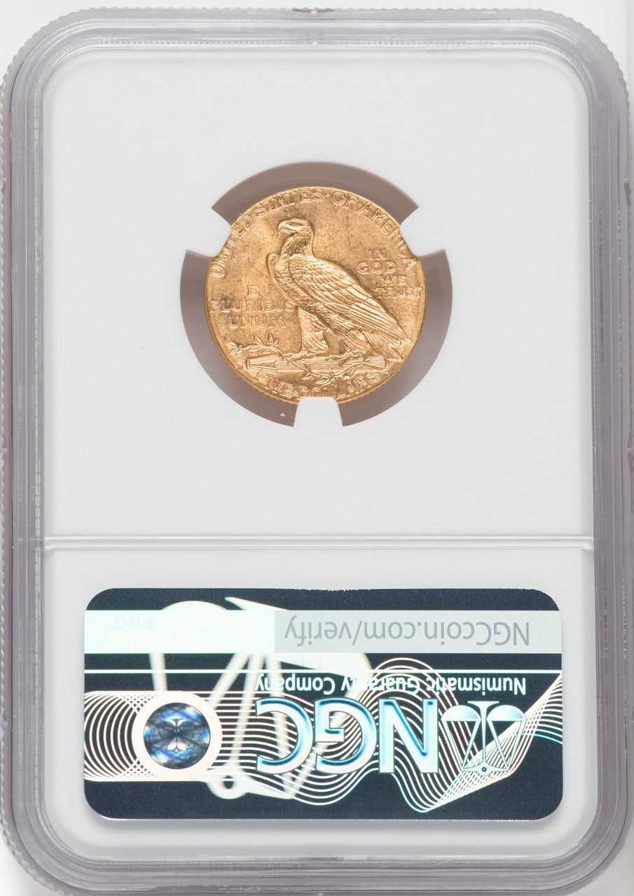 1914-D $5 Green Label Indian Half Eagle NGC MS64