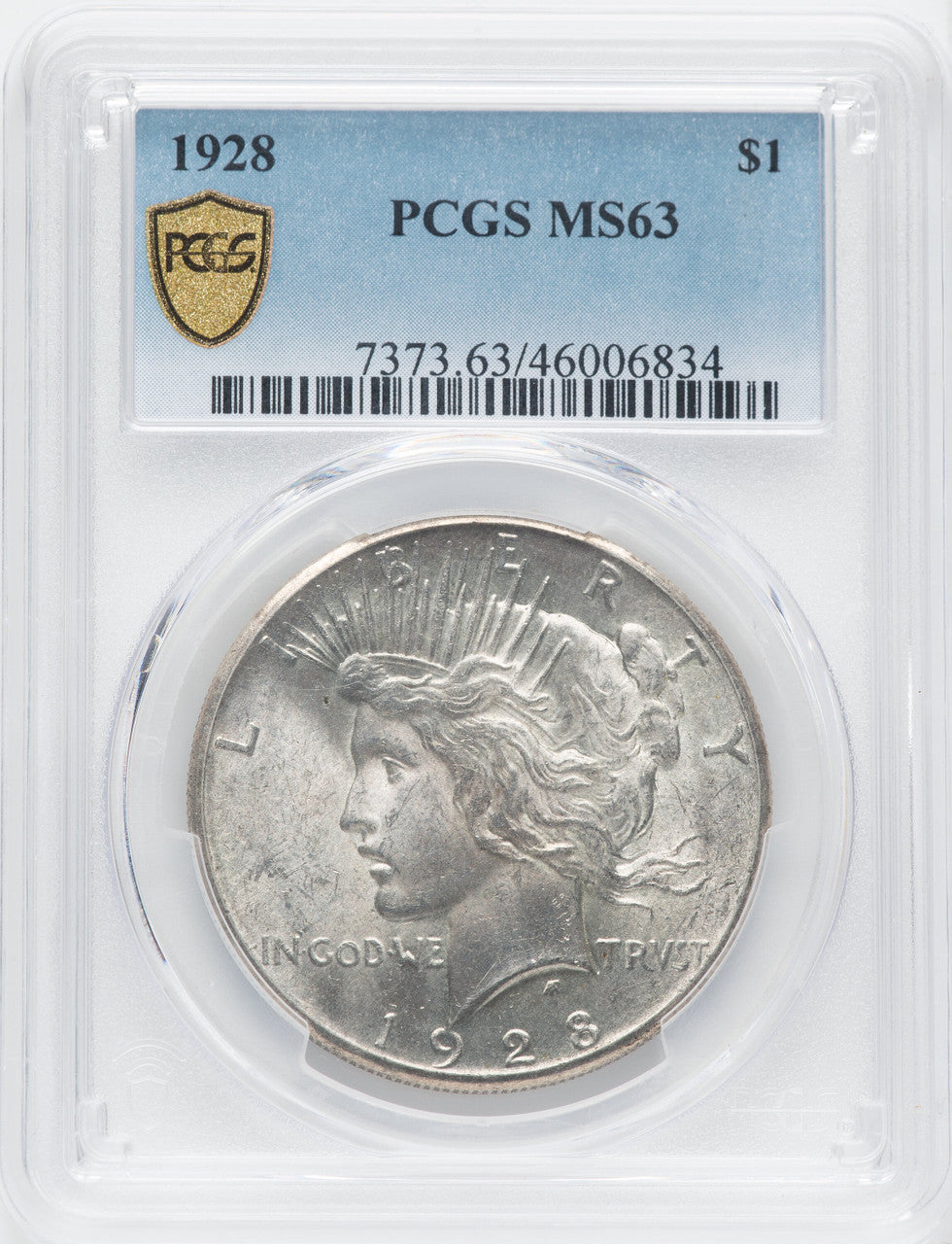 1928 $1 Peace Dollar PCGS MS63
