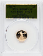 2021-W $5 Tenth Ounce Gold Eagle Type Two FS PCGS PR70