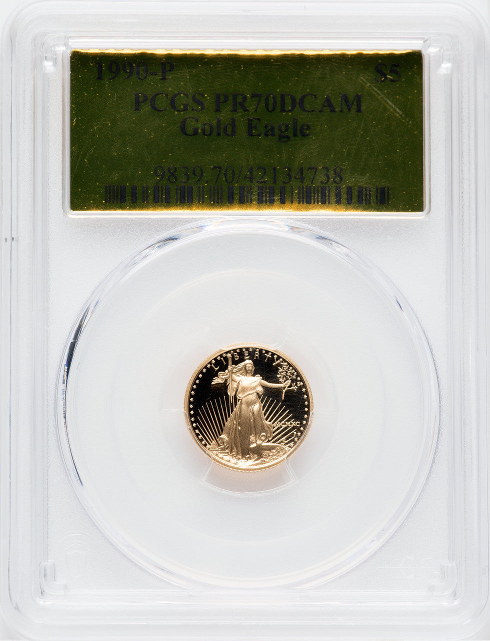 1990-P Gold American Eagle PCGS PR70