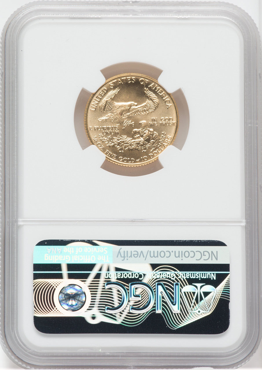 1990 $10 Quarter-Ounce Gold Eagle NGC MS70