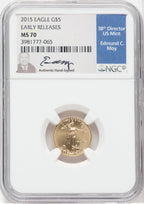 2015 $5 Tenth-Ounce Gold Eagle First Strike NGC MS70