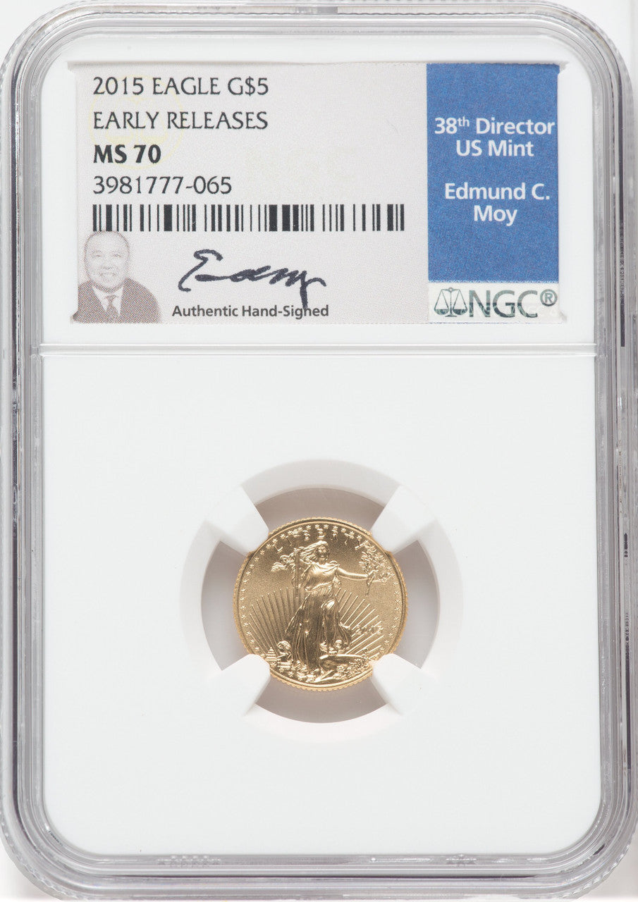 2015 $5 Tenth-Ounce Gold Eagle First Strike NGC MS70