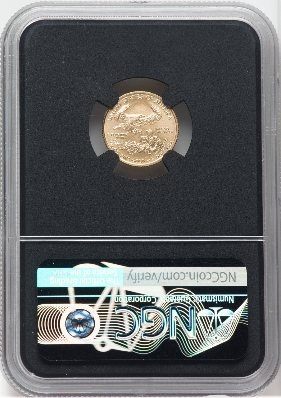 2021 $5 Gold Eagle Type One First Day of Issue NGC MS70 Moy Signed