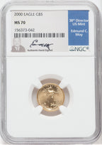 2000 $5 Tenth-Ounce Gold Eagle NGC MS70