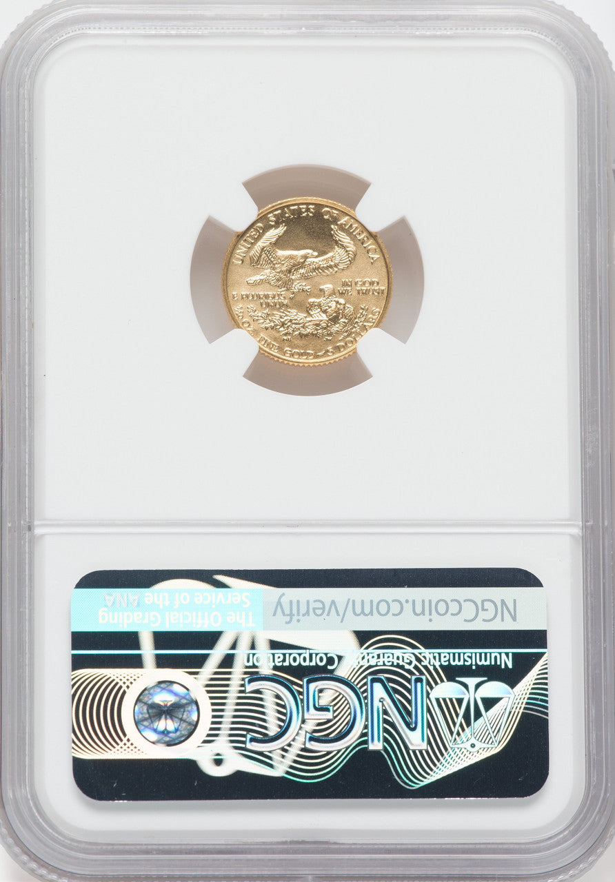 1992 $5 Tenth-Ounce Gold Eagle NGC MS70 Ed Moy Signed
