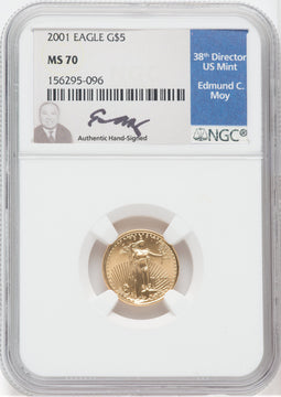 2001 $5 Tenth-Ounce Gold Eagle NGC MS70