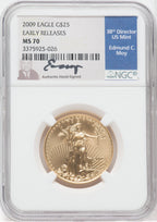 2009 $25 Half-Ounce Gold Eagle First Strike NGC MS70 Ed Moy Signed