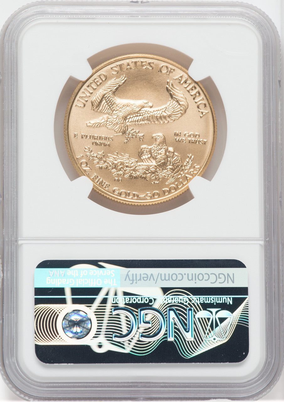 1996 $50 American Eagle NGC MS70 Ed Moy Signed