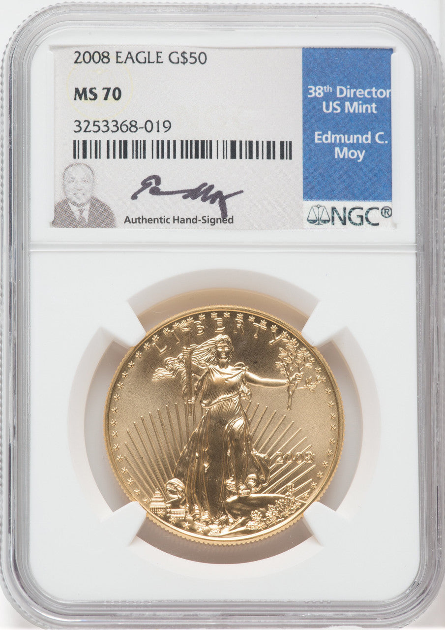 2008 $50 One-Ounce Gold Eagle NGC MS70