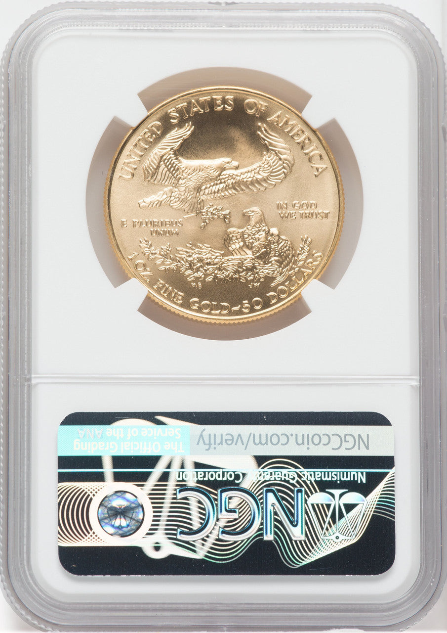 2008 $50 One-Ounce Gold Eagle NGC MS70