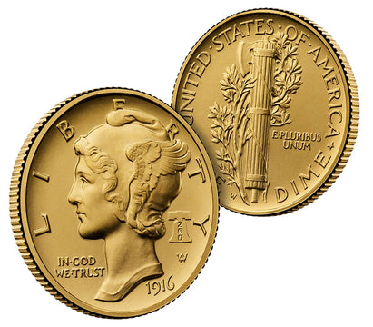 2026-W 1916 Mercury Gold Coin FDD CAC SP70 250 Battlefield Label