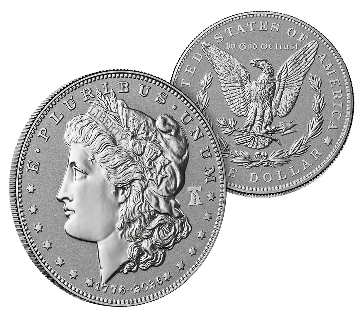 2026-P Morgan and Peace Dollar Reverse Proof 2-Coin Set CAC PR70 AD Battlefield 250 Label