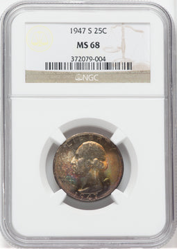 1947-S 25C Washington Quarter NGC MS68