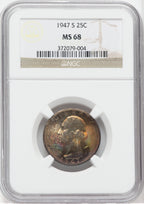 1947-S 25C Washington Quarter NGC MS68