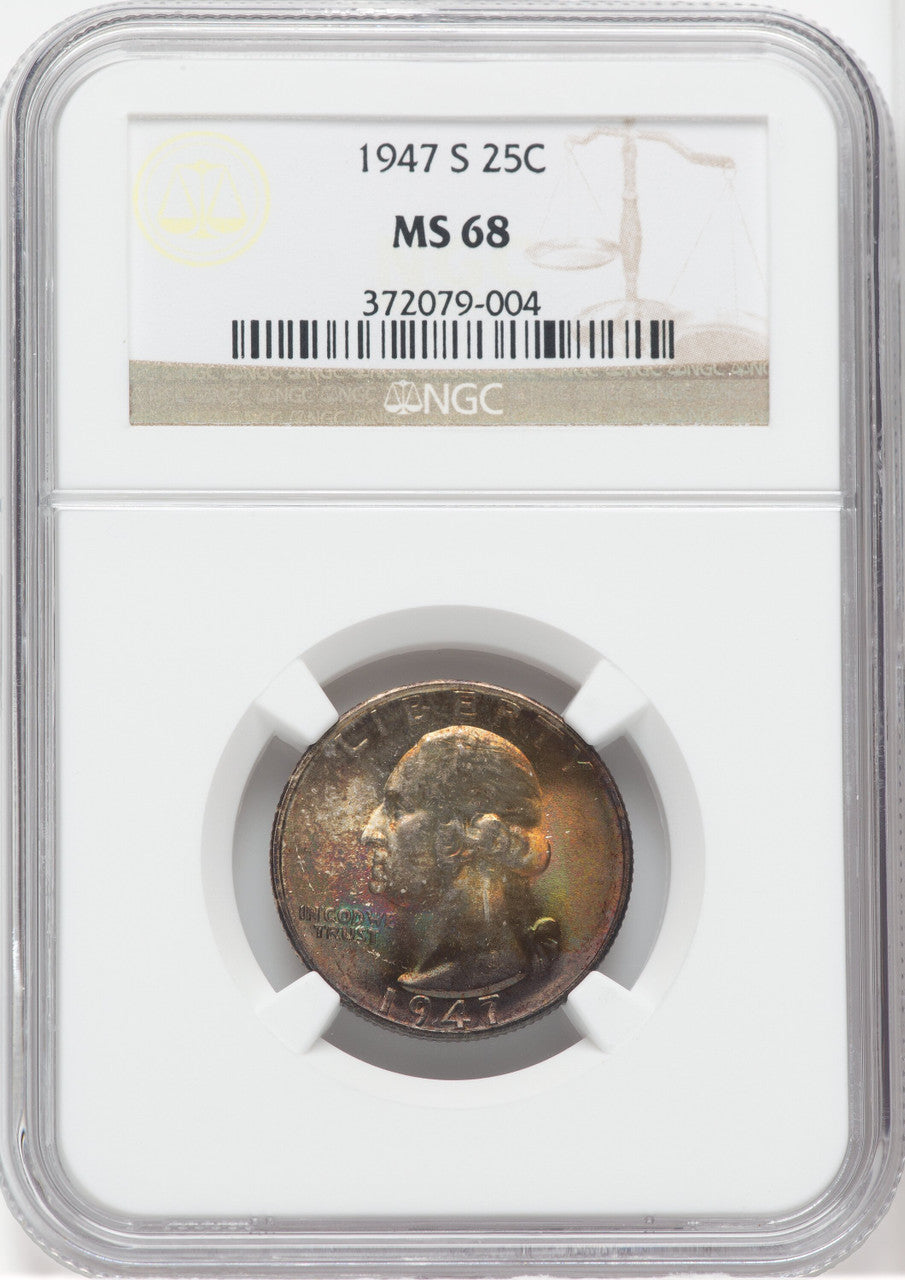 1947-S 25C Washington Quarter NGC MS68