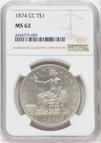 1874-CC T$1 Trade Dollar NGC MS62