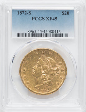 1872-S $20 Liberty Double Eagle PCGS XF45