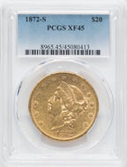 1872-S $20 Liberty Double Eagle PCGS XF45