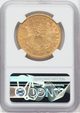 1873-S $20 Closed 3 Liberty Double Eagle NGC AU50