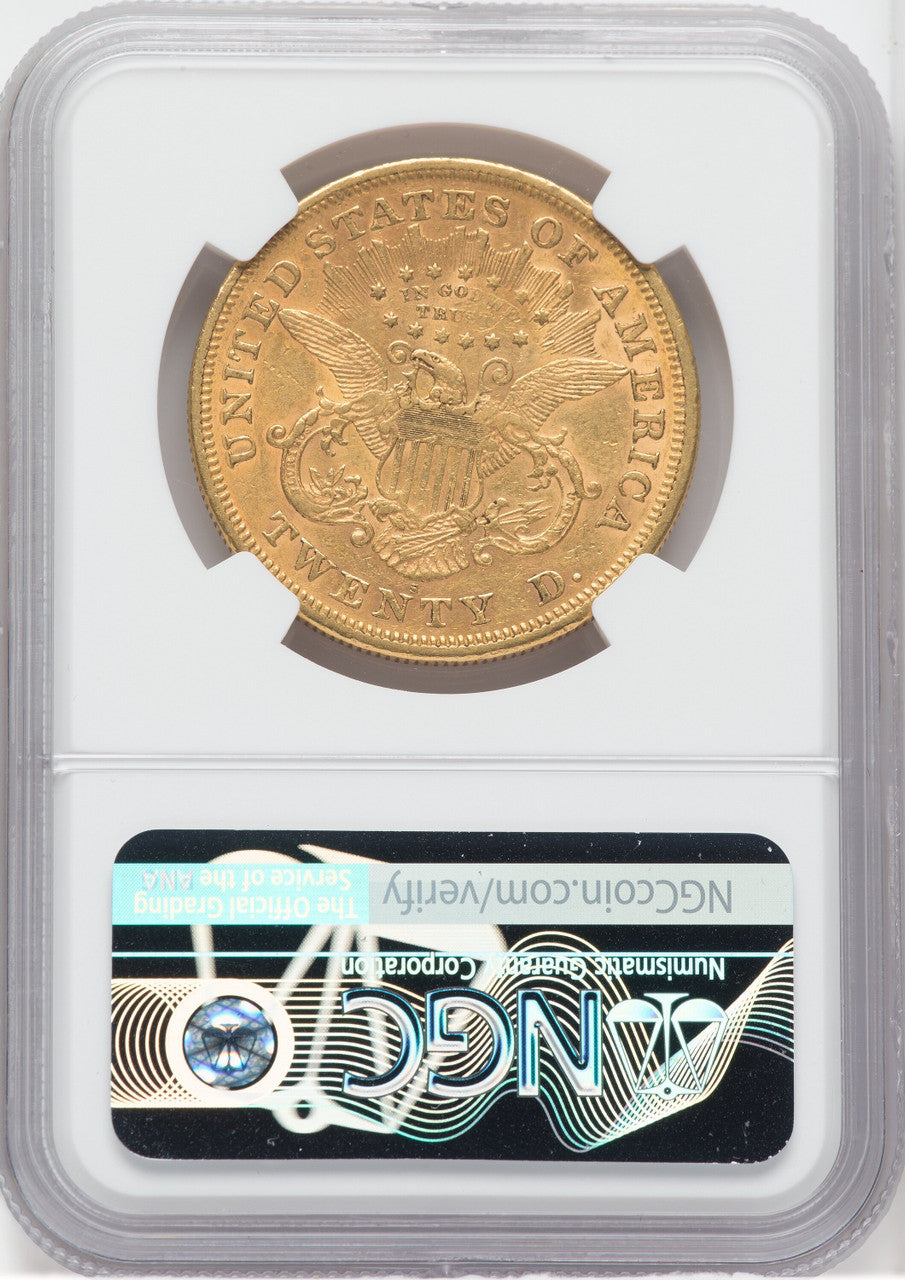 1873-S $20 Closed 3 Liberty Double Eagle NGC AU50