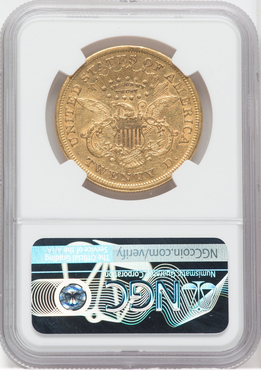 1875-S $20 Liberty Double Eagle NGC AU50